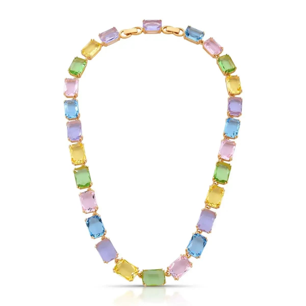 COLAR GEMAS RETANGULARES 42+4 CM