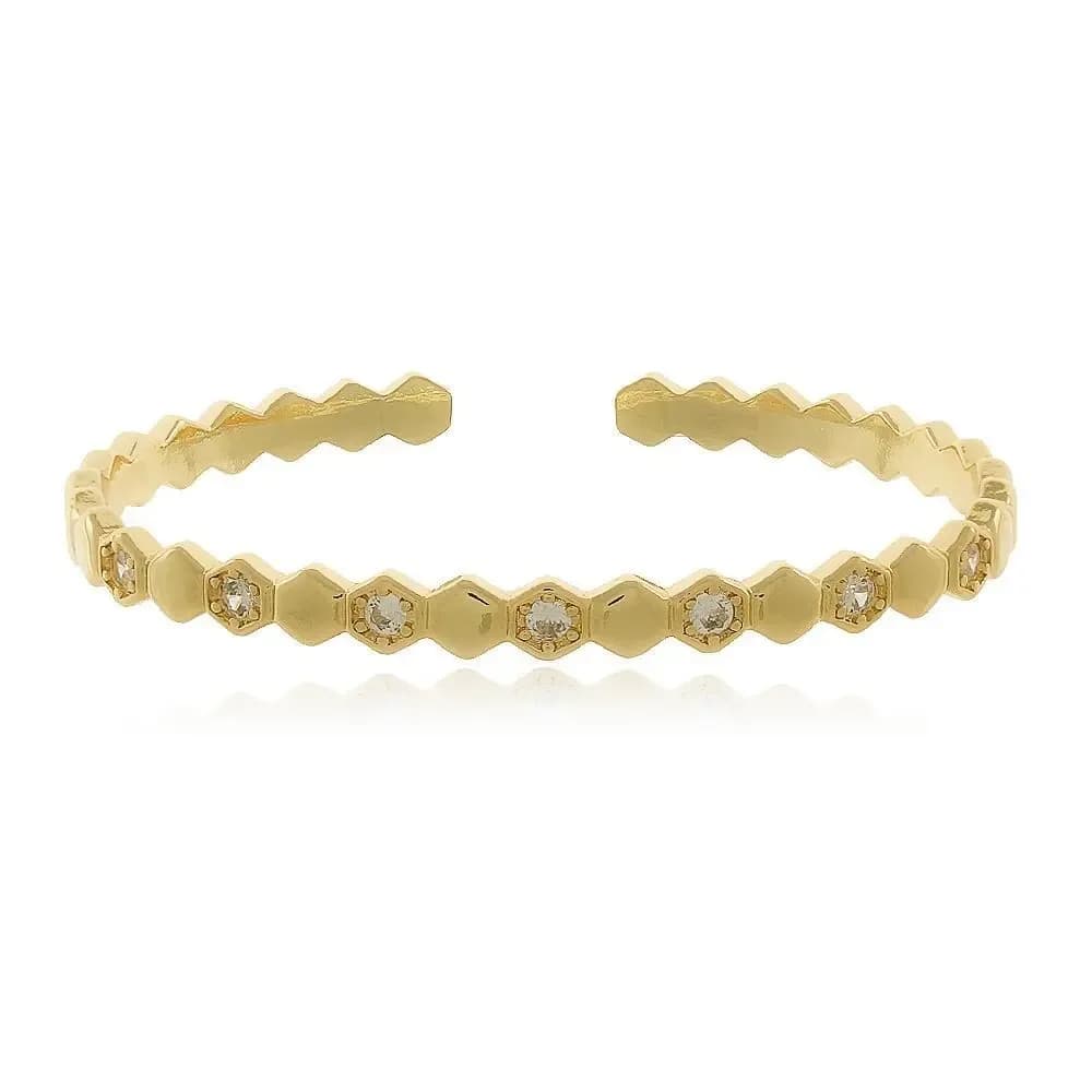 BRACELETE DELICADO FAVO PONTOS ZIRCONIAS