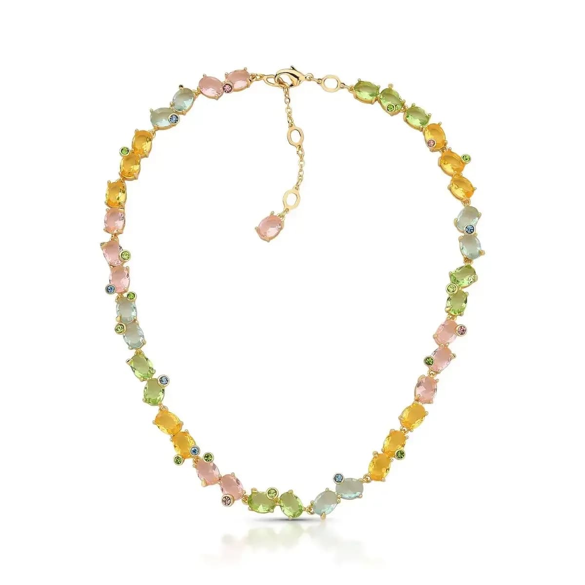COLAR GEMA SWAROVSKI LAPIDAÇÃO MULTICOR P