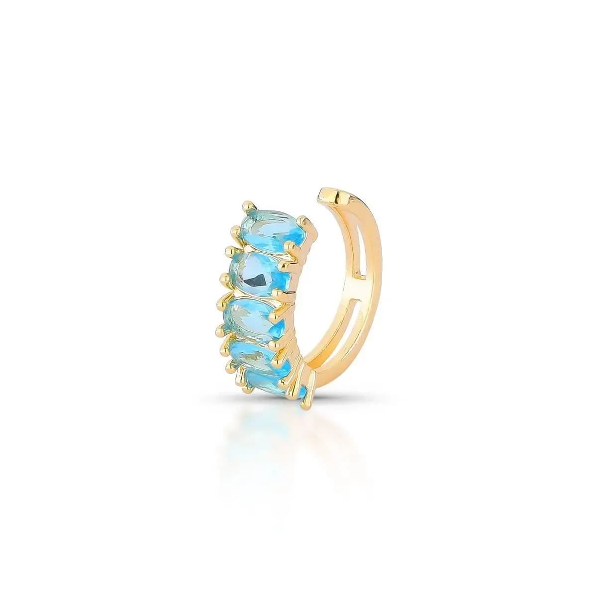 PIERCING FAKE LUXO CRAVEJADO COM ZIRCÔNIAS