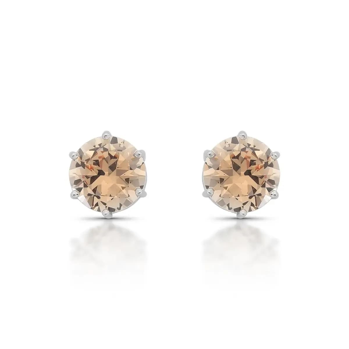 BRINCO PONTO DE LUZ 11MM CRAVAÇÃO SEIS GARRAS — Ban. Ródio Branco / 11 mm / Champagne