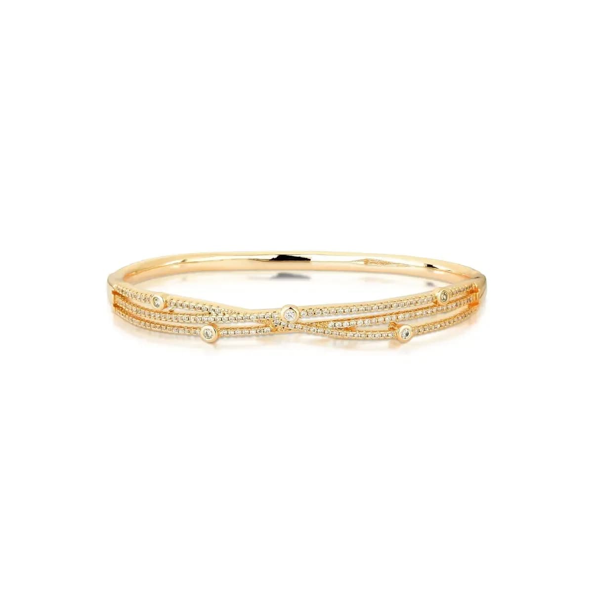 BRACELETE LINHAS ENTRELAÇADAS COM PONTOS DE LUZ