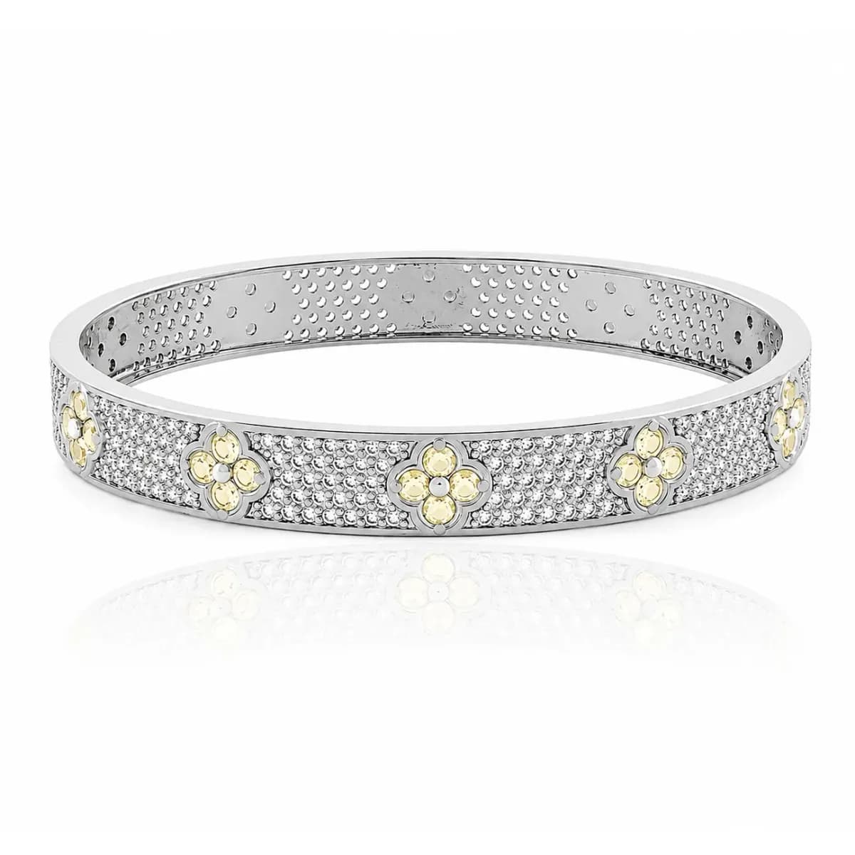 BRACELETE G TREVO CRAVEJADO COM ZIRCÔNIAS