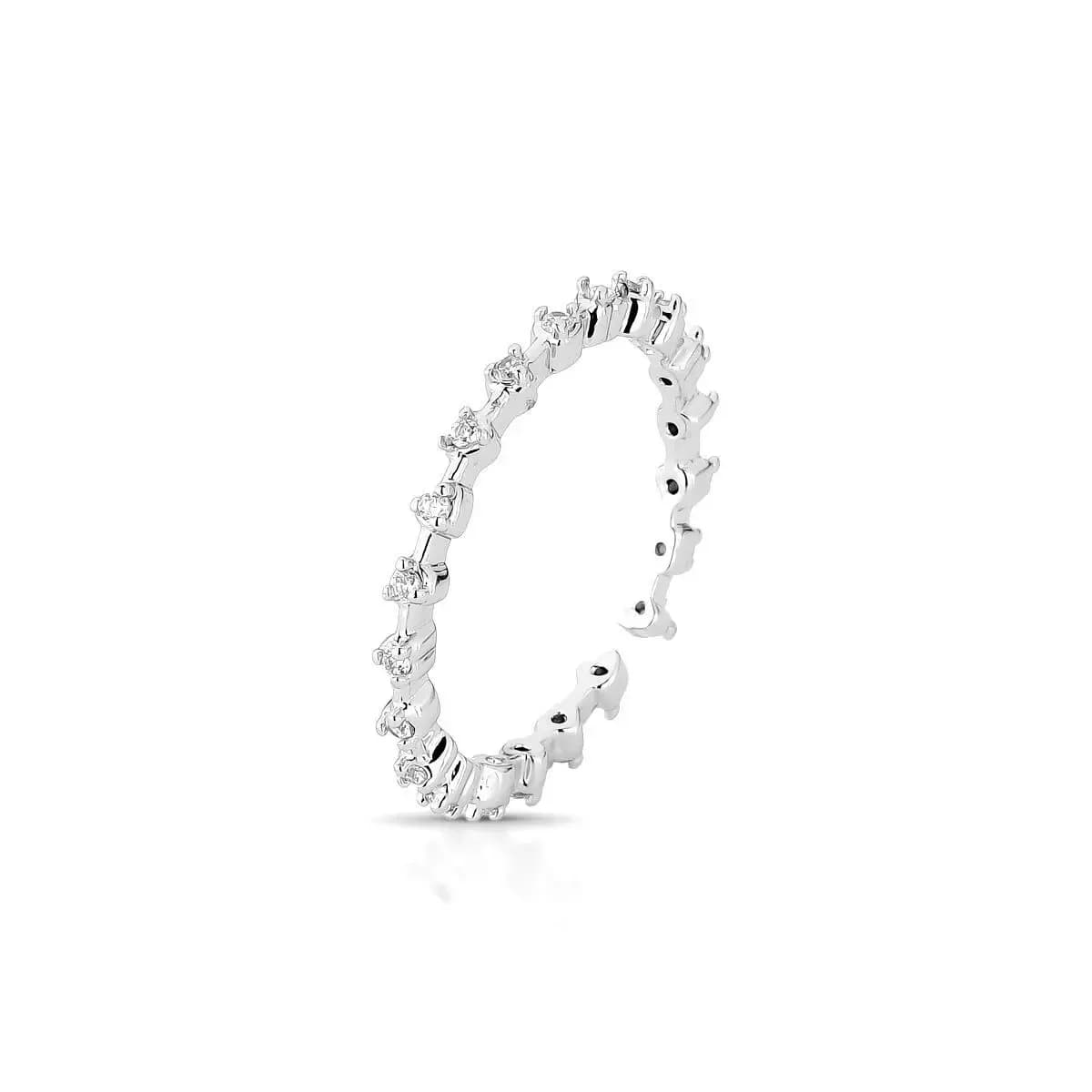 ANEL WIRE SLIM CRAVEJADO COM ZIRCÔNIAS - AJUSTÁVEL