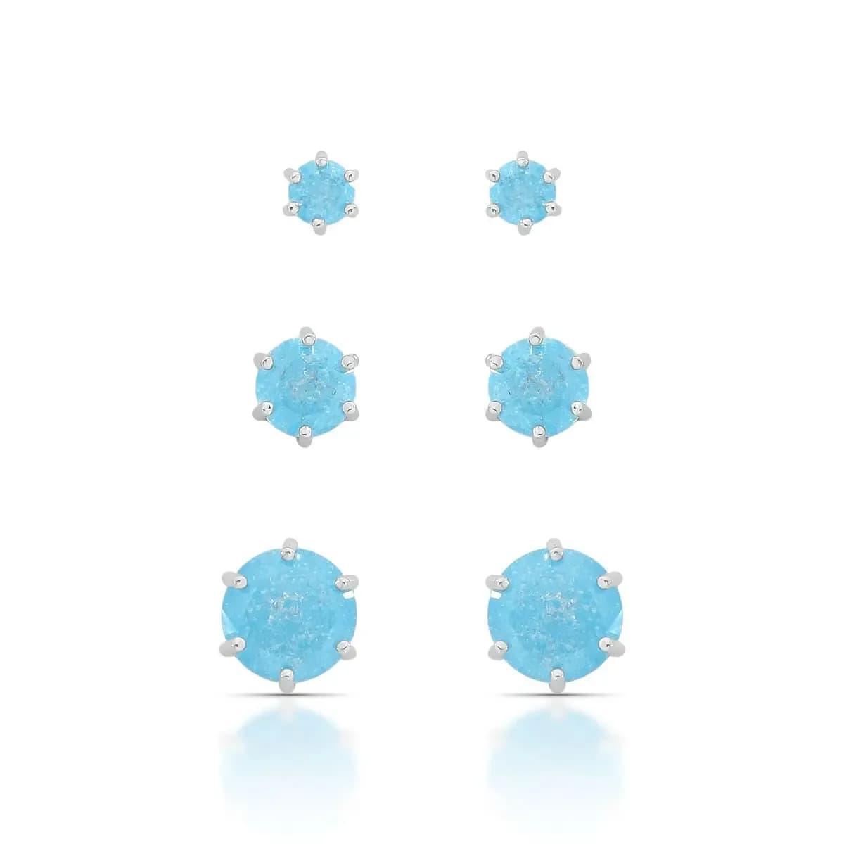 TRIO DE BRINCOS ICE 8+6+4MM - PINO PRATA 925