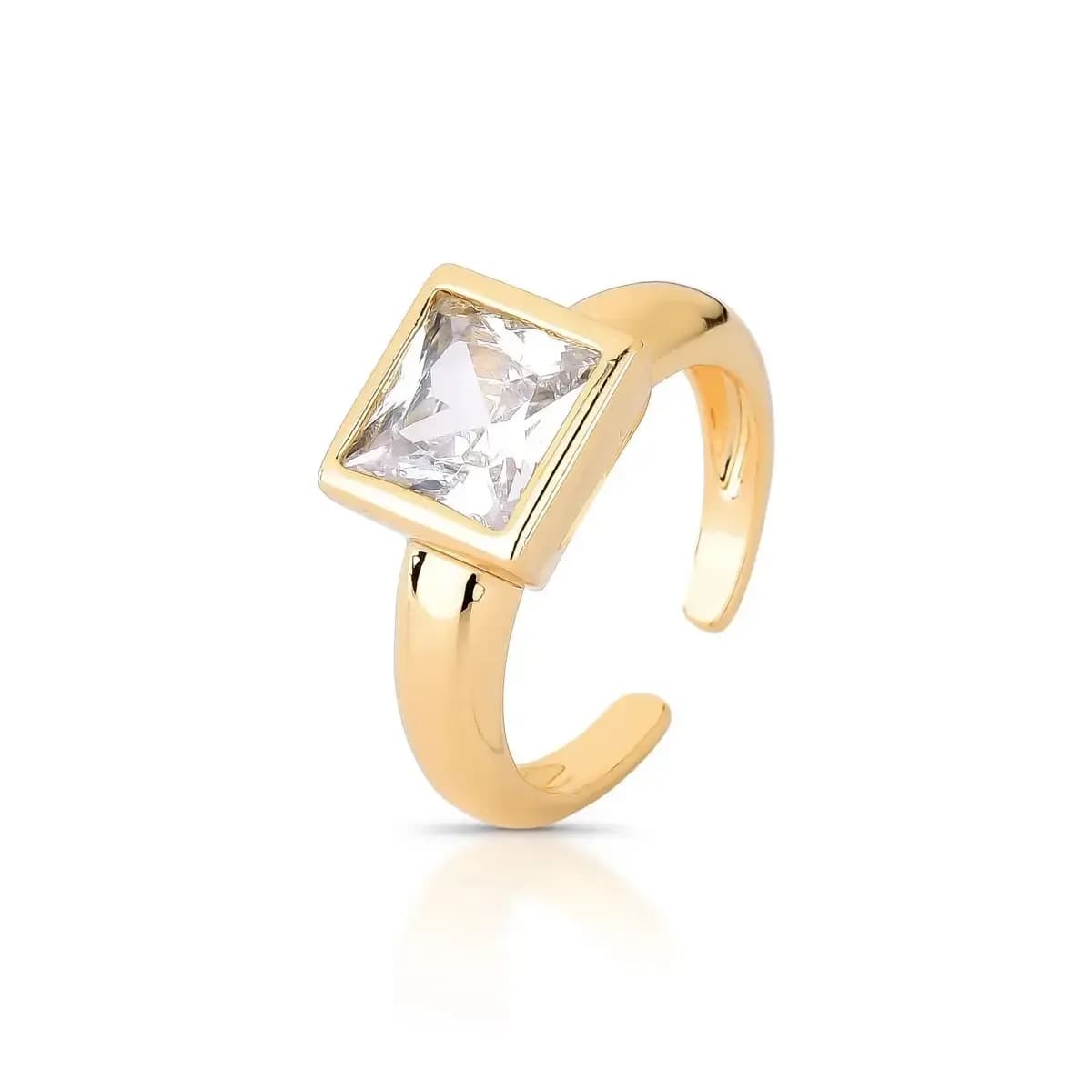 ANEL CUBE SHINE COM ZIRCÔNIA - AJUSTÁVEL