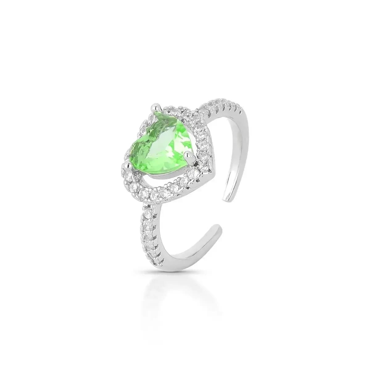 ANEL HEART GLOW CRAVEJADO COM ZIRCÔNIAS - AJUSTÁVEL