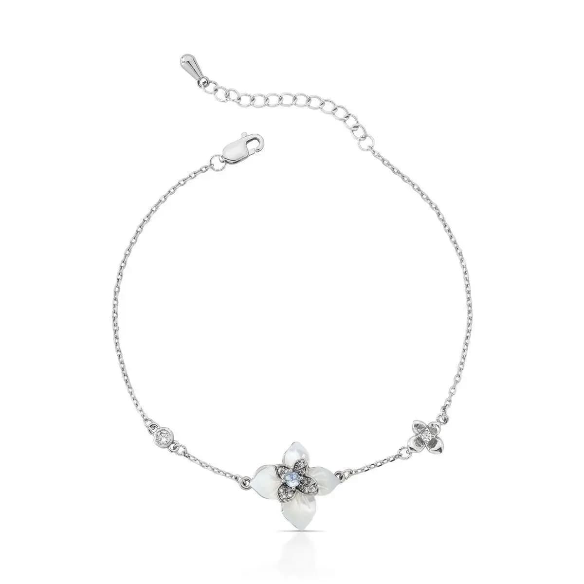 PULSEIRA PÉROLA SHELL FLOR ALBA EM MADREPÉROLA