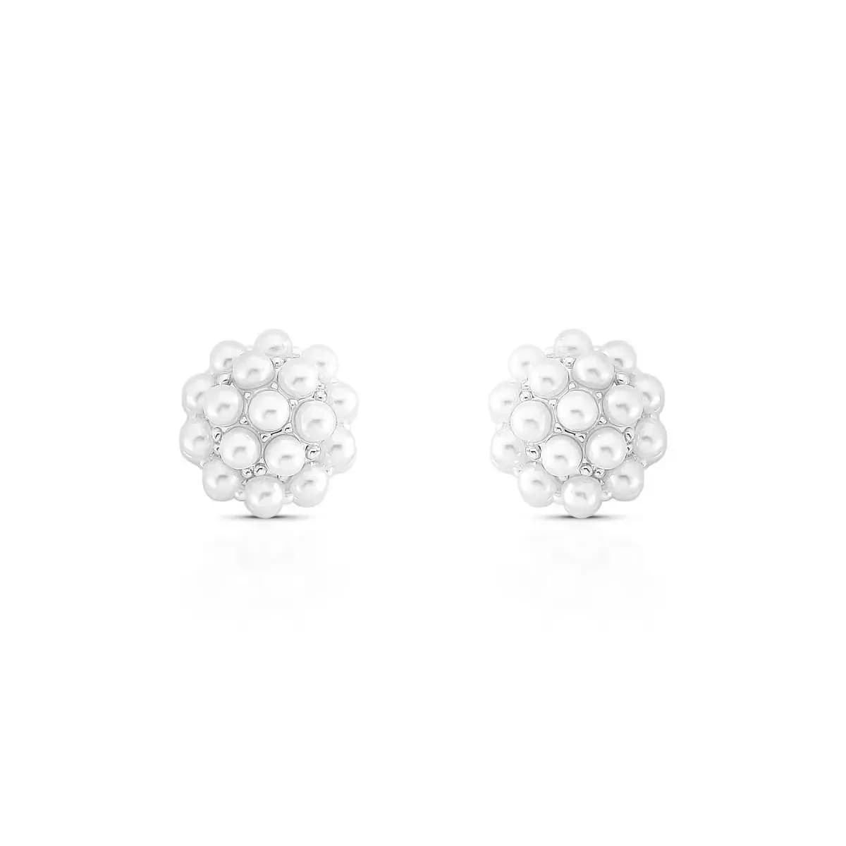 BRINCO DANDELION PÉROLA SHELL PINO EM PRATA 925