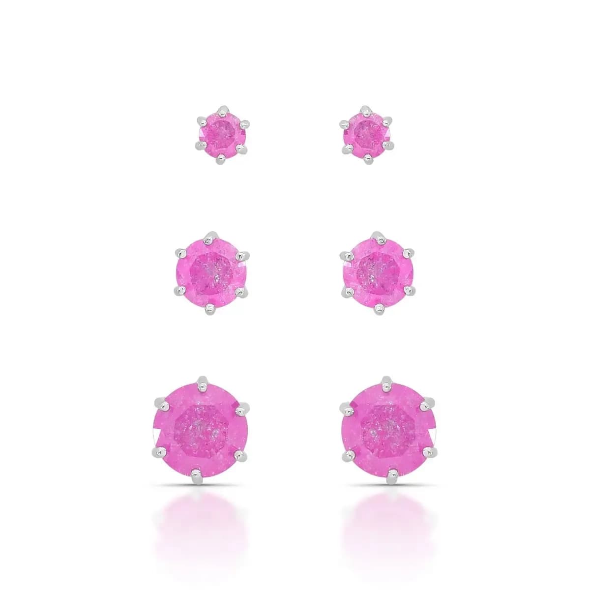 TRIO DE BRINCOS ICE 8+6+4MM - PINO PRATA 925
