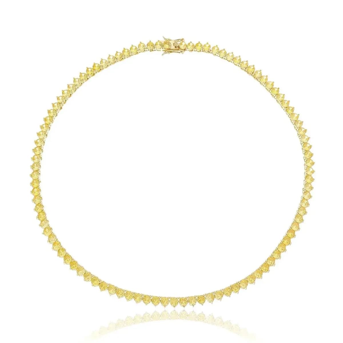 COLAR RIVIERA AMARELA - 4MM TRÊS GARRAS - 43CM