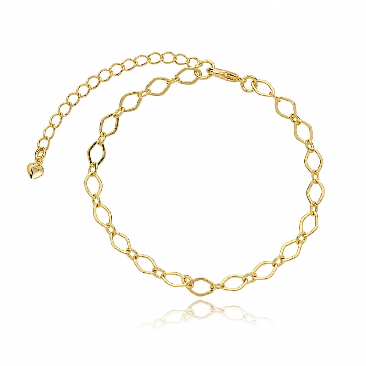 Pulseira Losangos Vazados Semijoia Ouro 18K