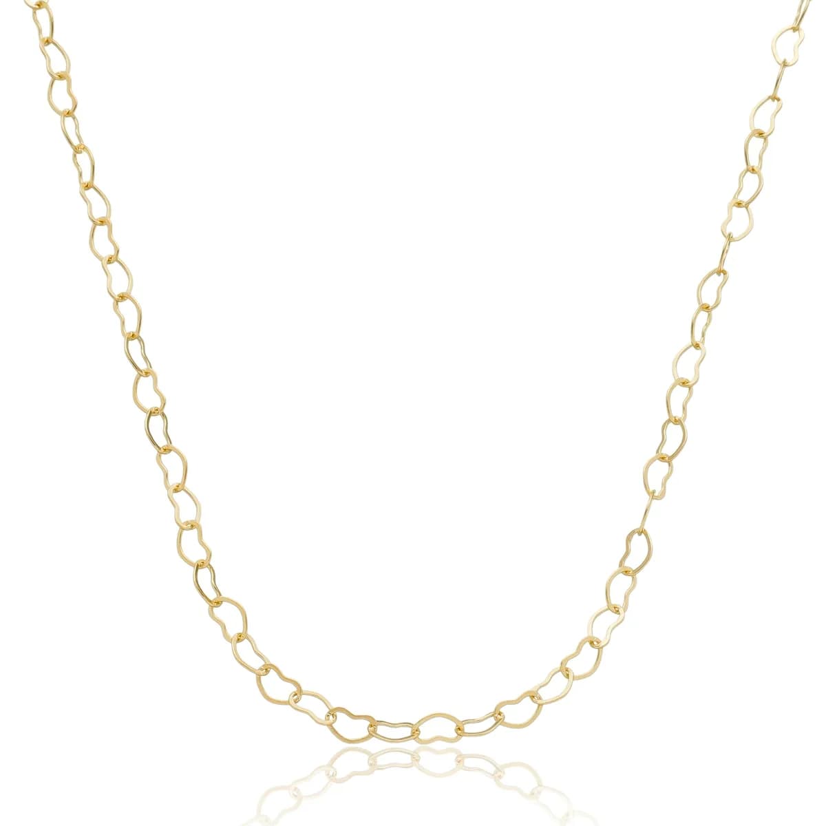 Colar Choker Elos de Corações Semijoia Ouro 18K