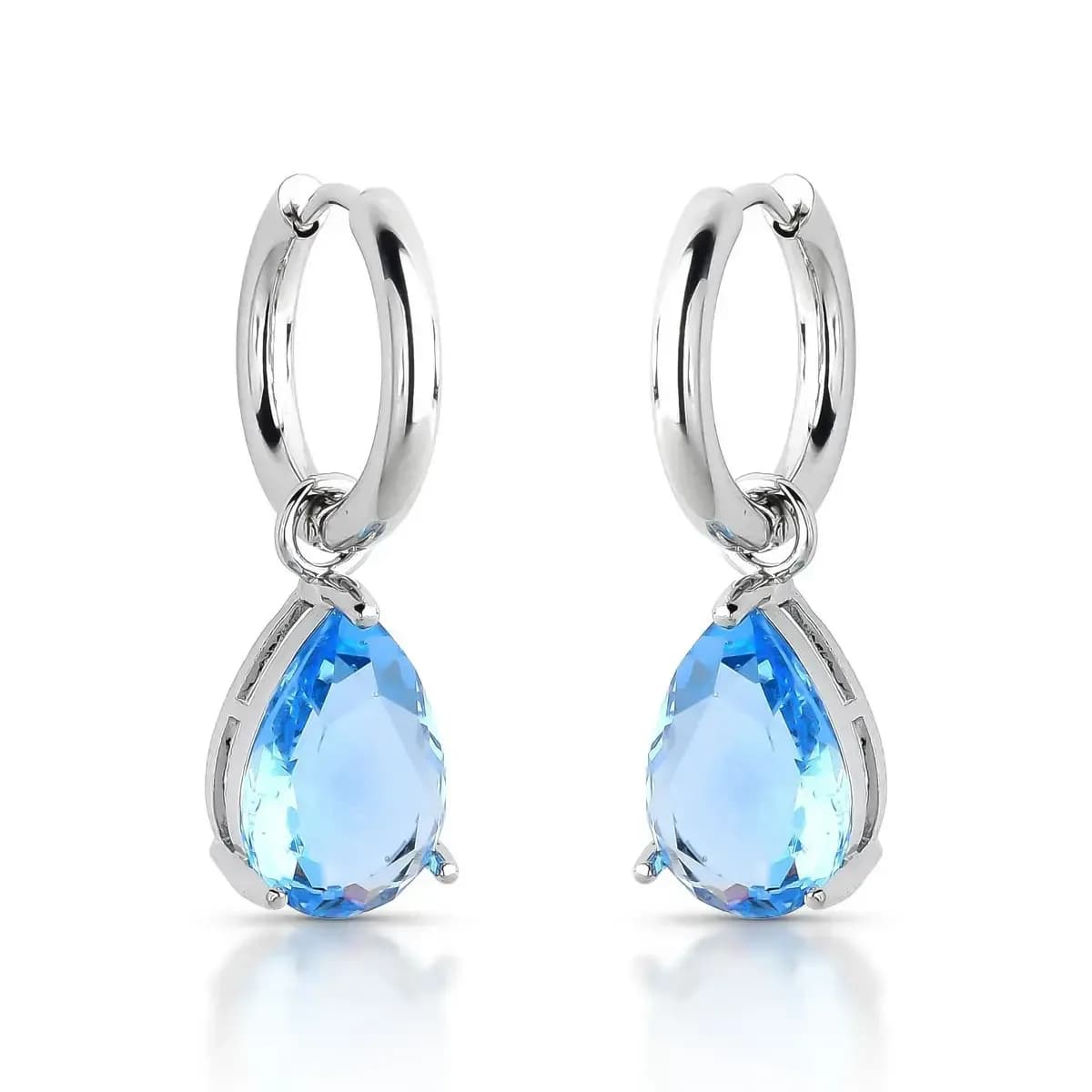 BRINCO ARGOLA CLICK PÊNDULO GEMA GOTA GRANDE