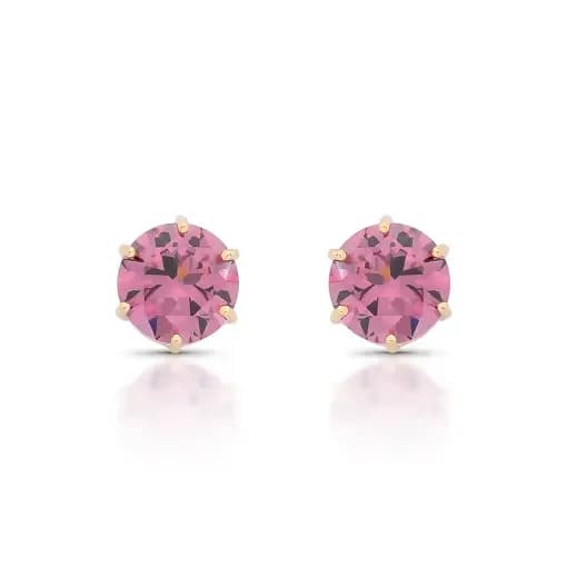 BRINCO PONTO DE LUZ 11MM CRAVAÇÃO SEIS GARRAS — Ban. Dourado / 11 mm / Rhodolite