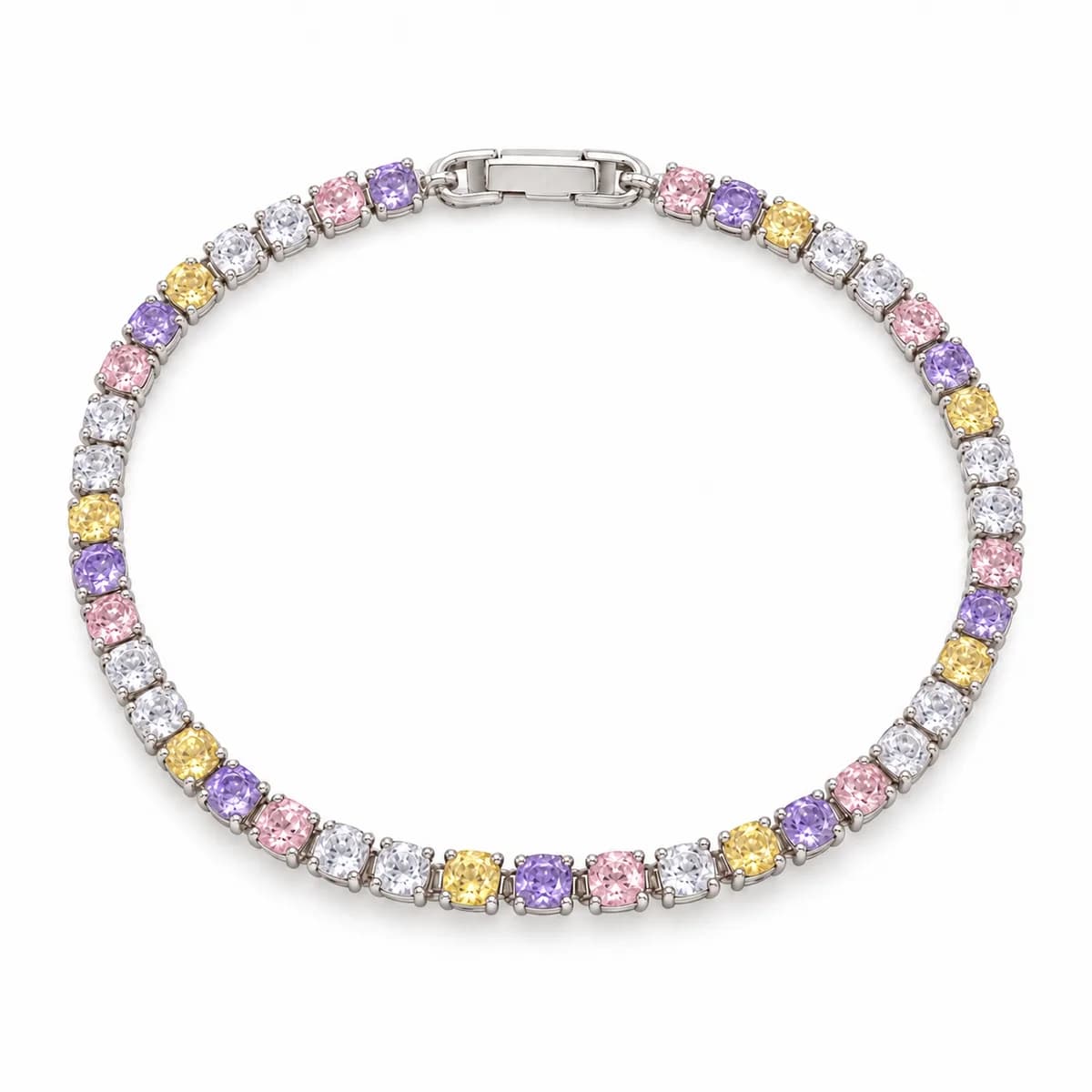Pulseira Riviera Classic Colors 3mm — Ródio Branco