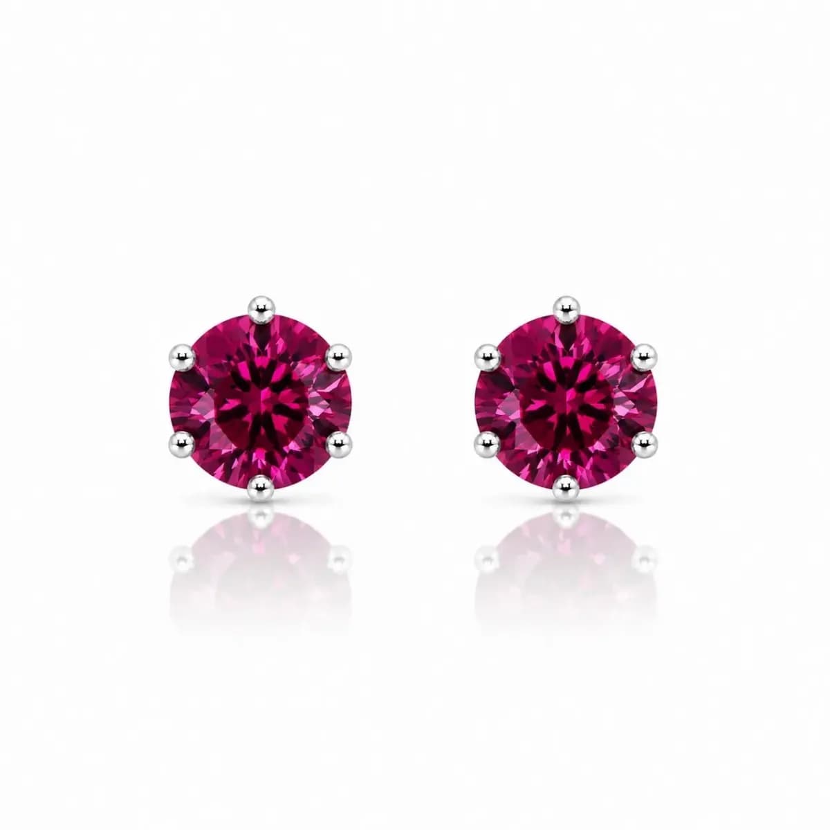 BRINCO PONTO DE LUZ 11MM  — Ban. Ródio Branco / Rhodolite