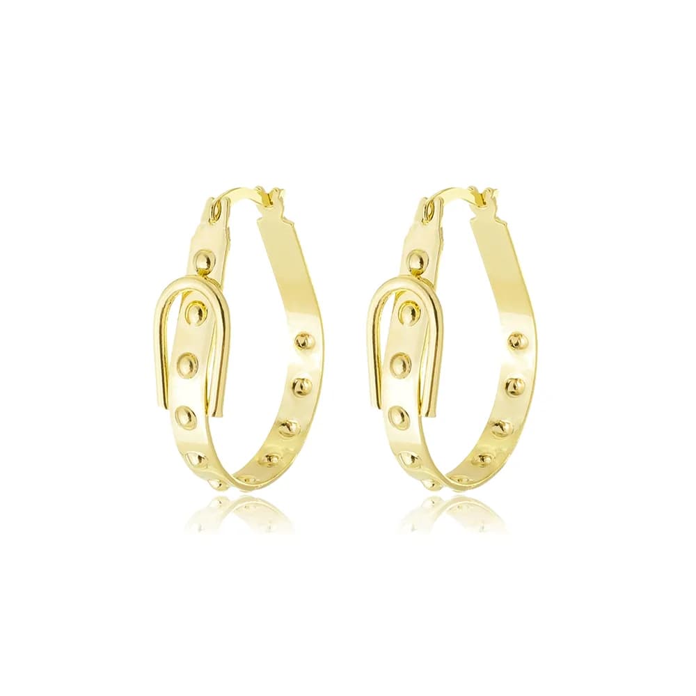 Brinco Argola Cinto Semijoia Ouro 18K