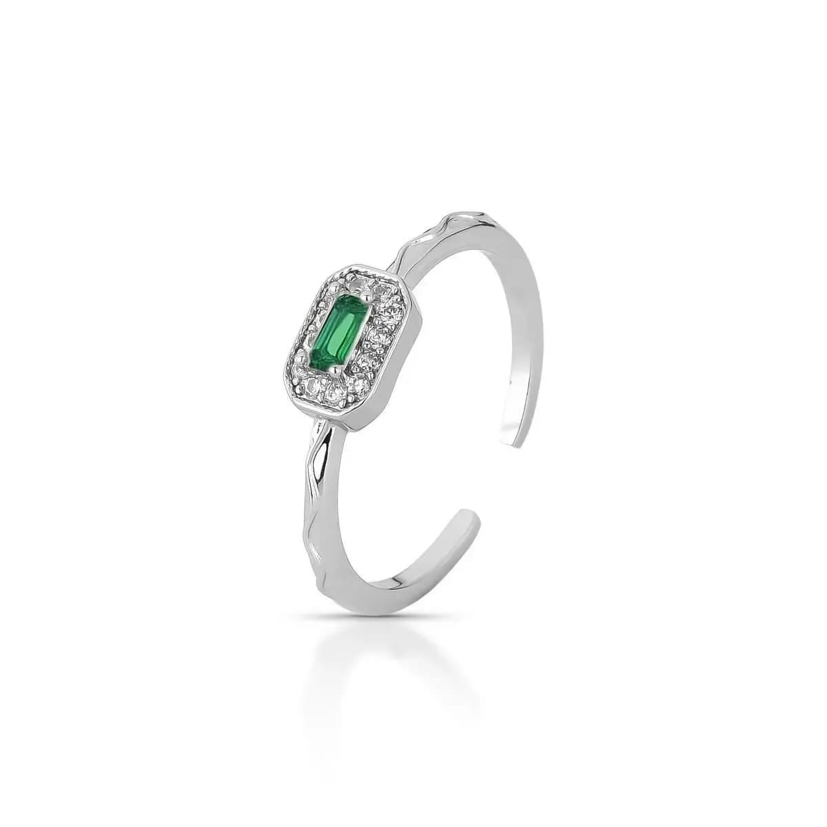 ANEL DELICADO RADIANCE CRAVEJADO COM ZIRCÔNIAS - AJUSTÁVEL