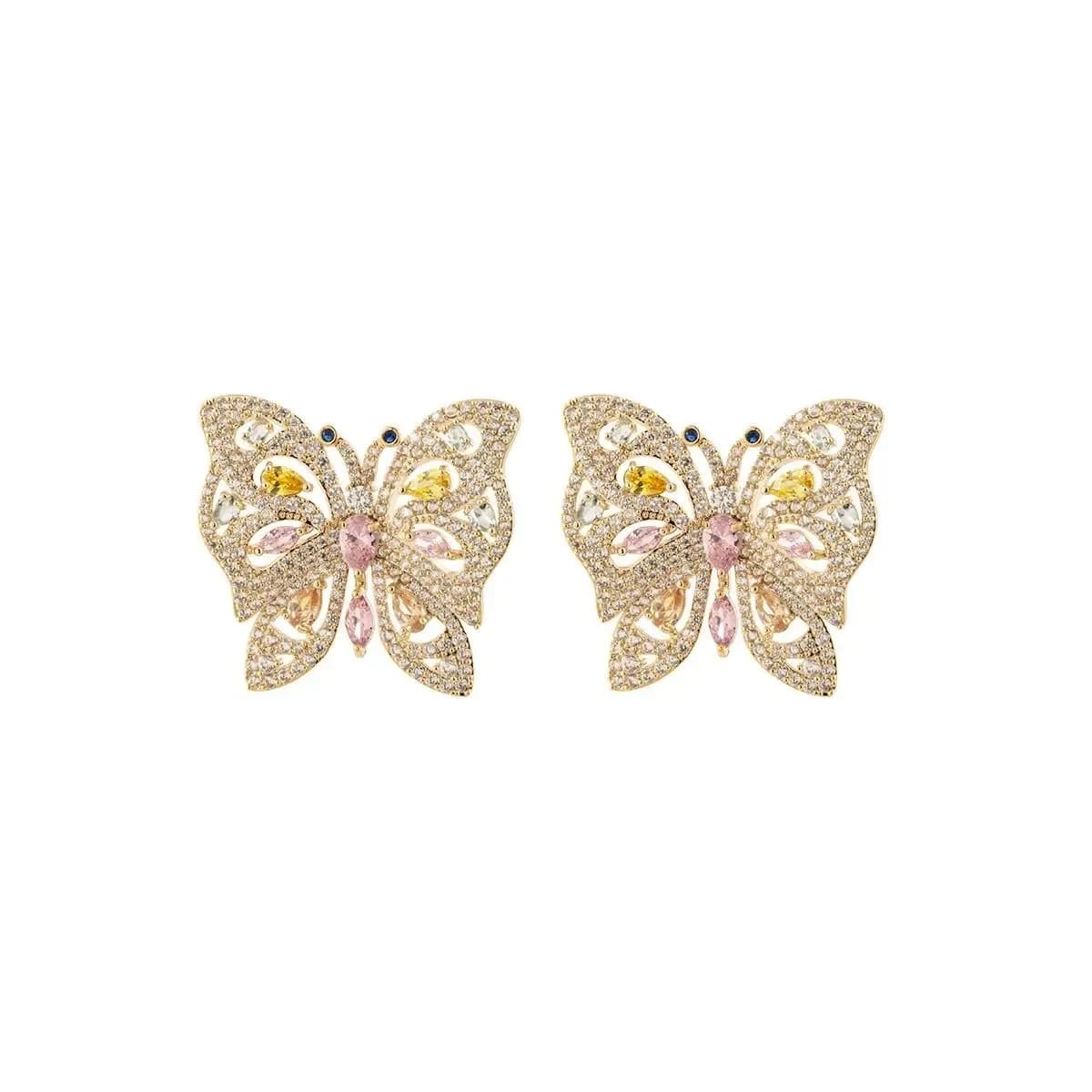 BRINCO LUXO BORBOLETA CRAVEJADA