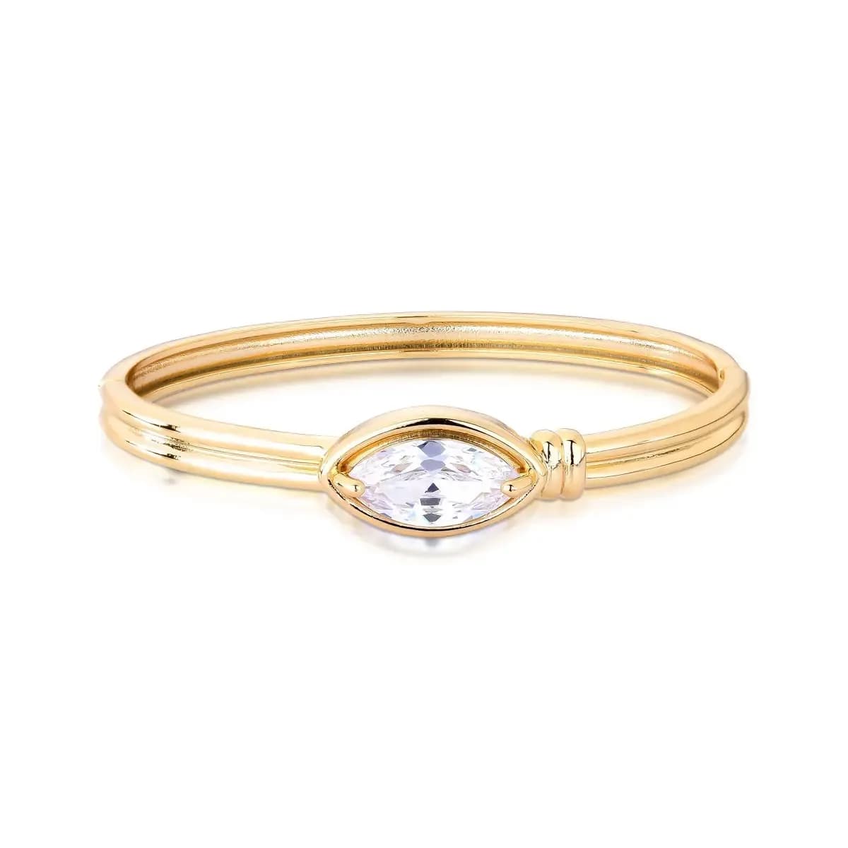 BRACELETE DUO LINE NAVETE ZIRCÔNIA CENTRAL