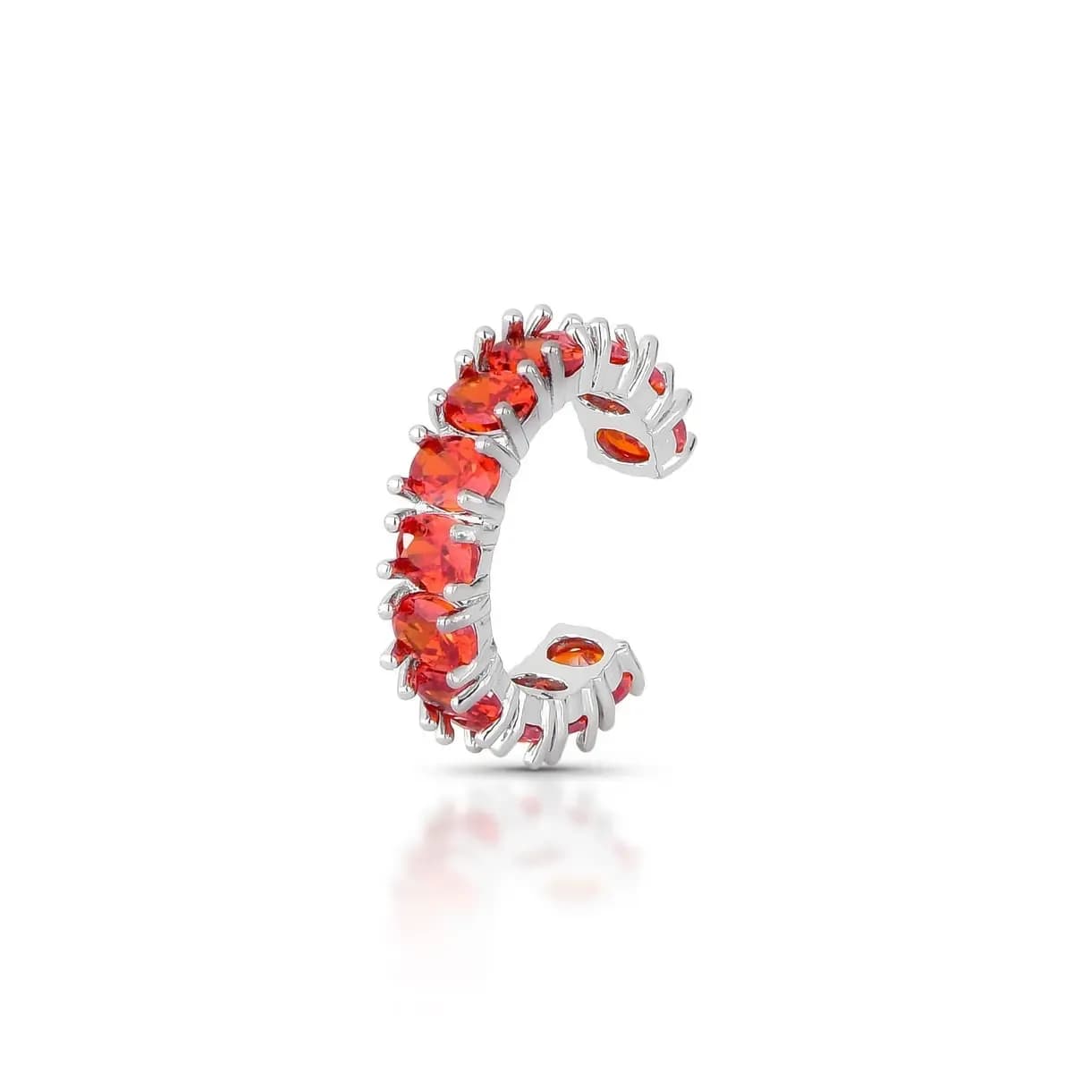 PIERCING FAKE LUX CRAVEJADO COM ZIRCÔNIAS — Ban. Ródio Branco / Laranja