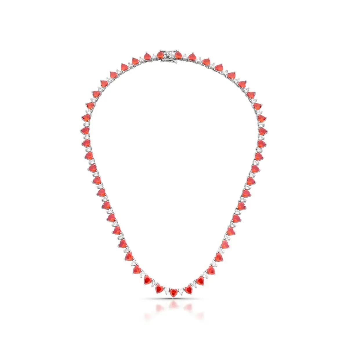 COLAR RIVIERA CORAÇÃO ALTERNADO 6MM E 3MM- 40 CM FECHO GAVETA