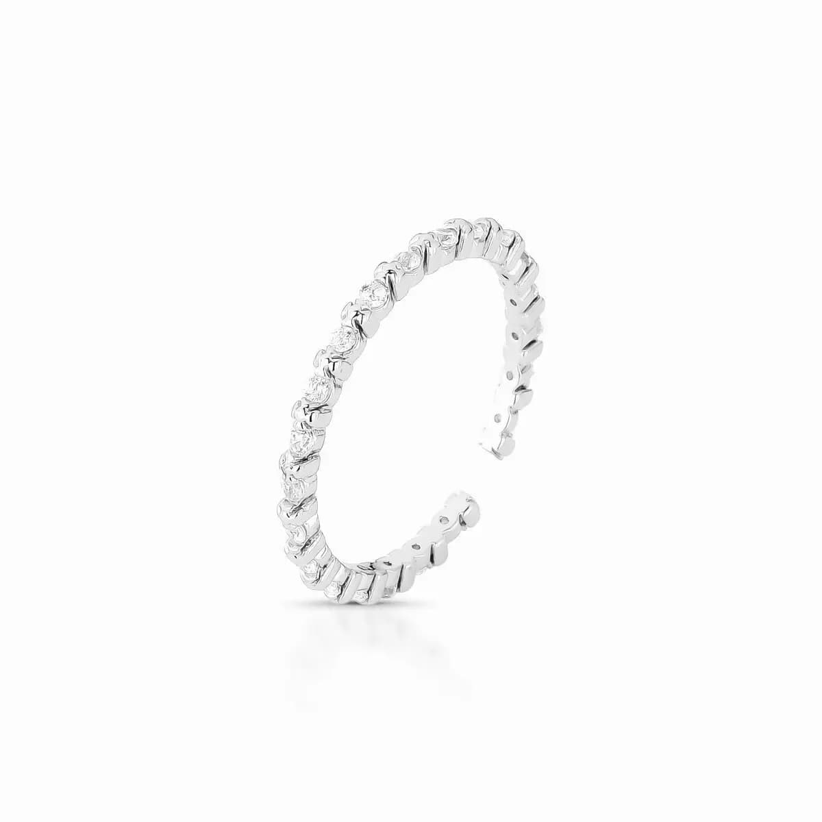 ANEL DELICATE GLOW CRAVEJADO COM MICRO ZIRCÔNIAS - AJUSTÁVEL