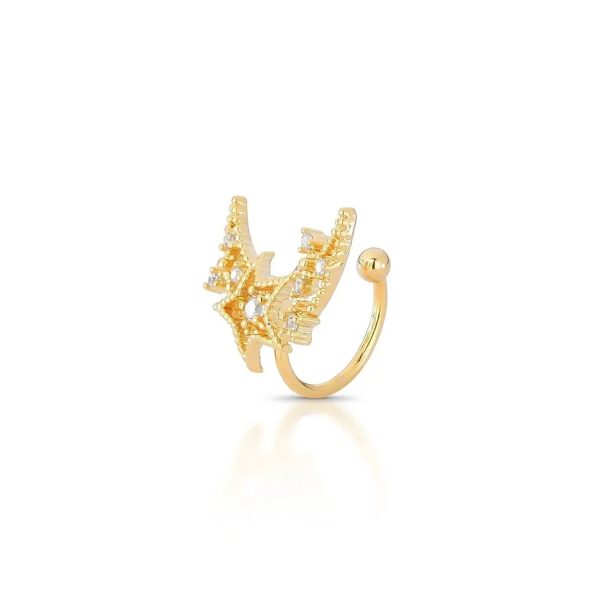 PIERCING FAKE MOONLIGHT CRAVEJADO COM ZIRCÔNIAS