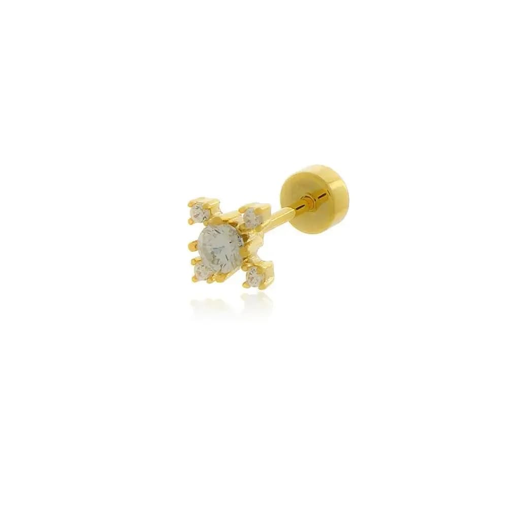 PIERCING FURO 5 PONTAS CRAVEJADO