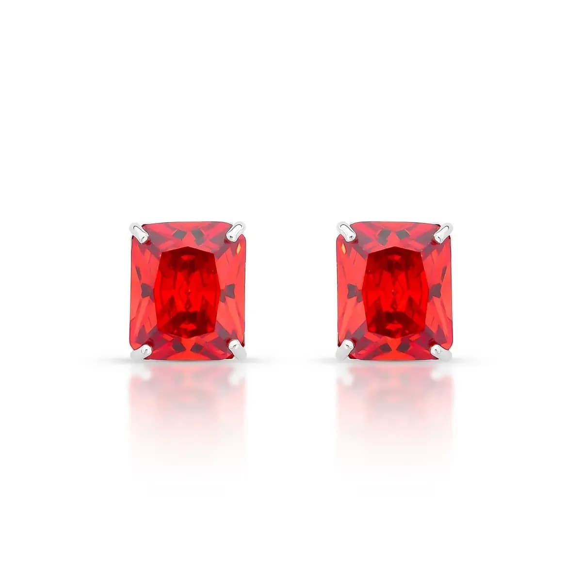 BRINCO GEMA CRISTAL SWAROVSKI- PINO EM PRATA 925 — Ban. Ródio Branco / Laranja Aperol