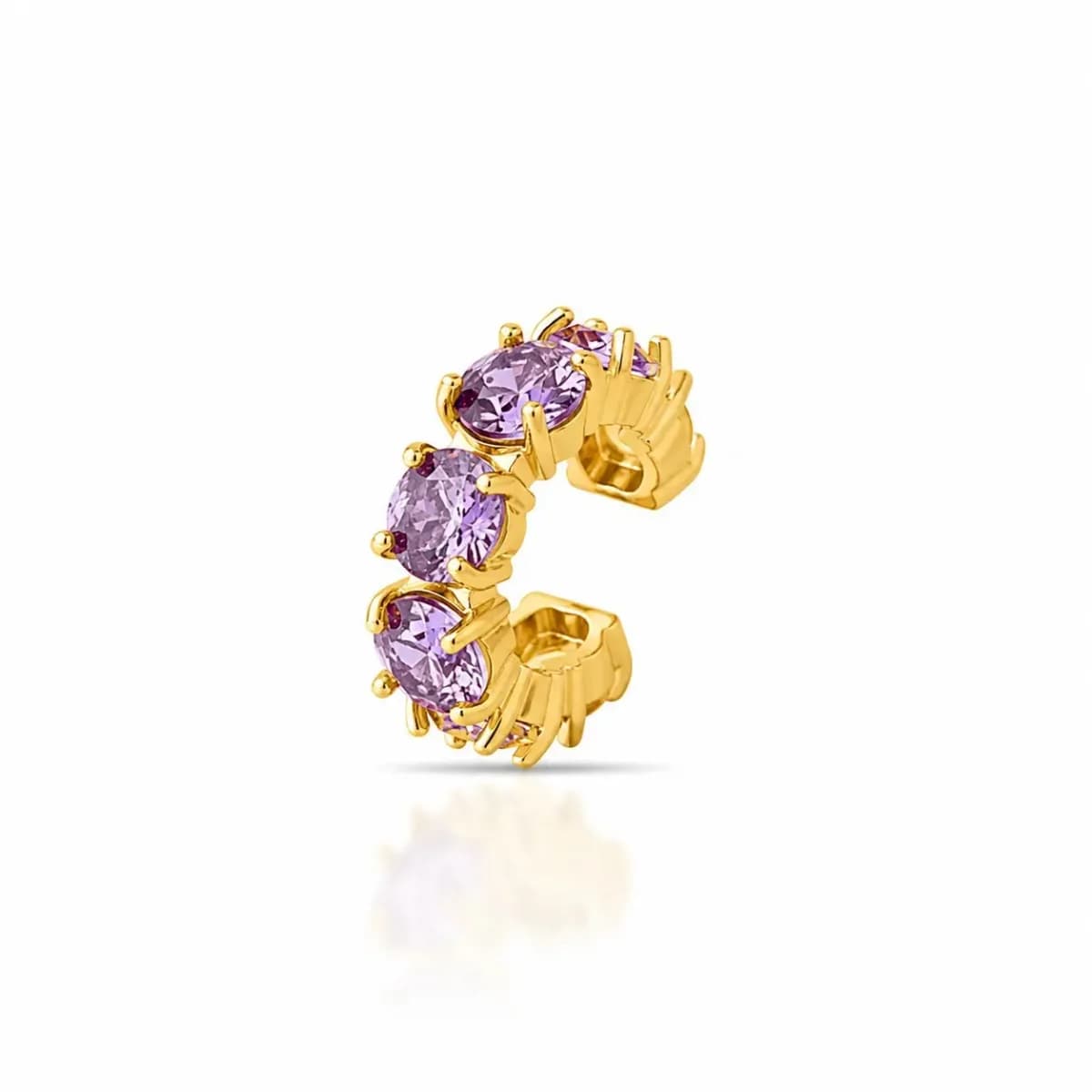 PIERCING CRAVEJADO RIVIERA 5 MM — Ban. Dourado / Roxo