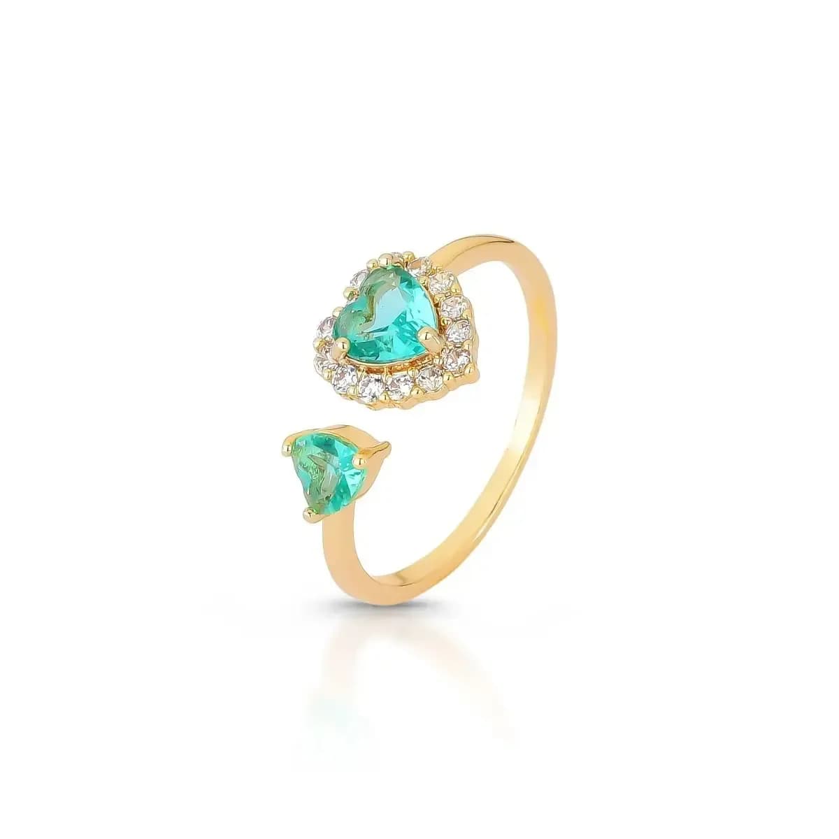 ANEL ROMANTIC LOVE — Ban. Dourado / Regulável / Turmalina