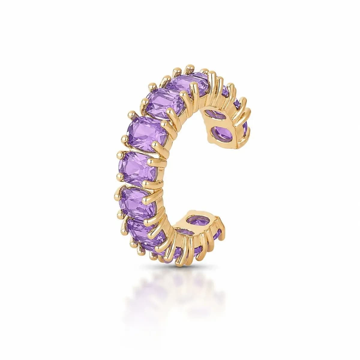 PIERCING FAKE LUX CRAVEJADO COM ZIRCÔNIAS — Ban. Dourado / Kunzita