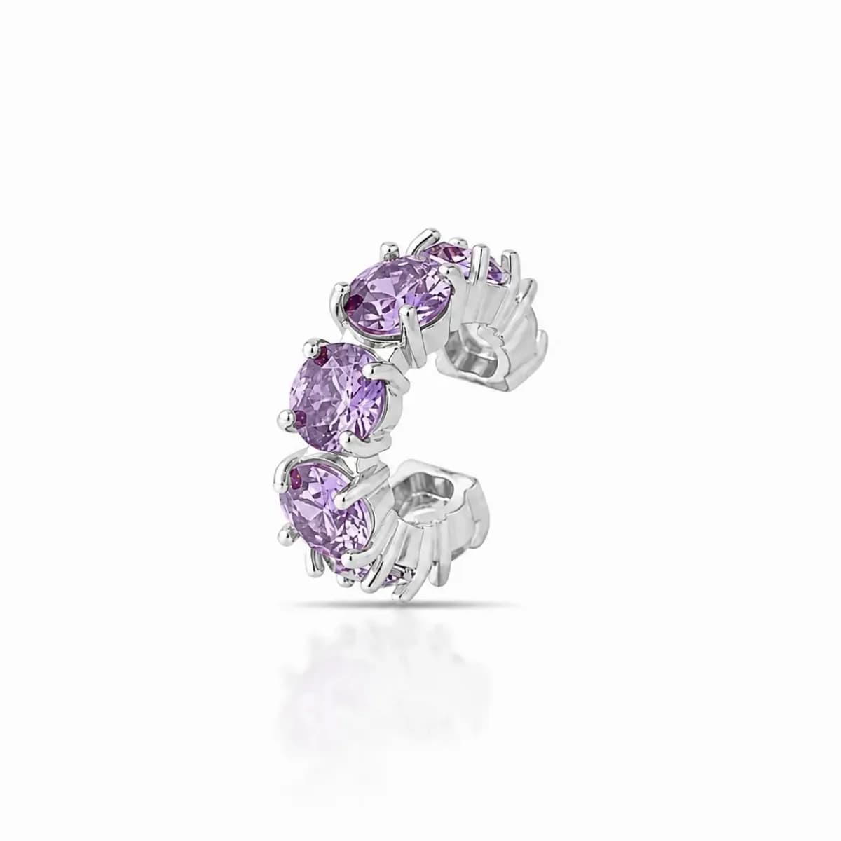 PIERCING CRAVEJADO RIVIERA 5 MM — Ban. Ródio Branco / Roxo