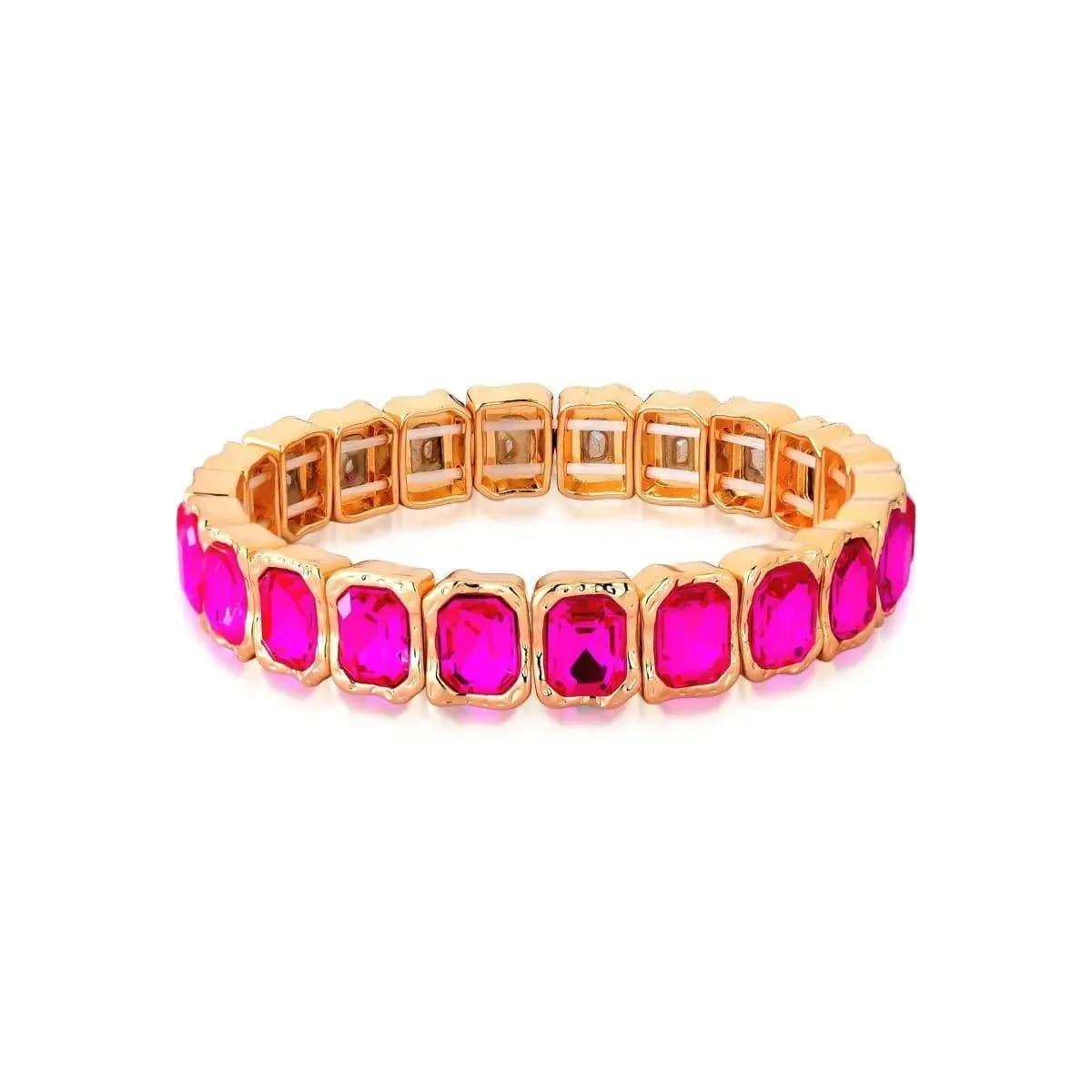 PULSEIRA ELÁSTICA GEMA LUX COLORS - SEM GARANTIA — Ban. Dourado / Pink