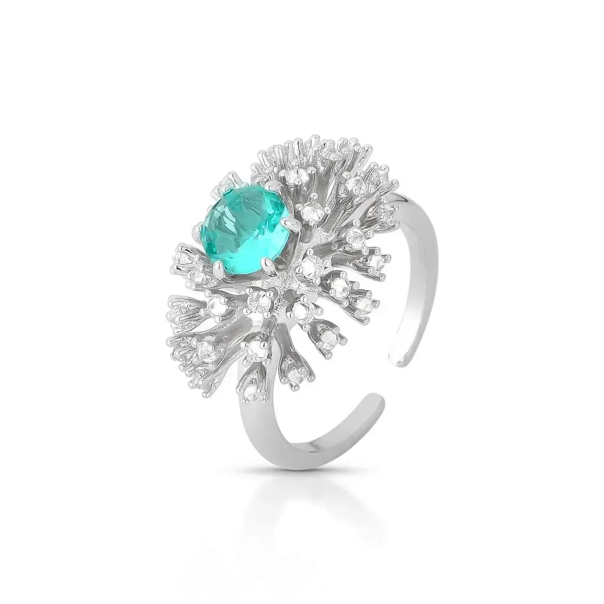 ANEL ICE RADIANCE — Ban. Ródio Branco / Regulável / Turmalina