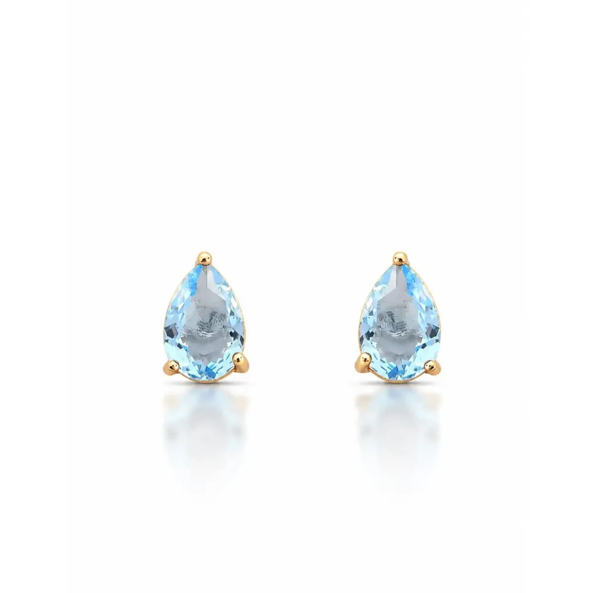 BRINCO GEMA GOTA MÉDIA — Ban. Dourado / Azul claro