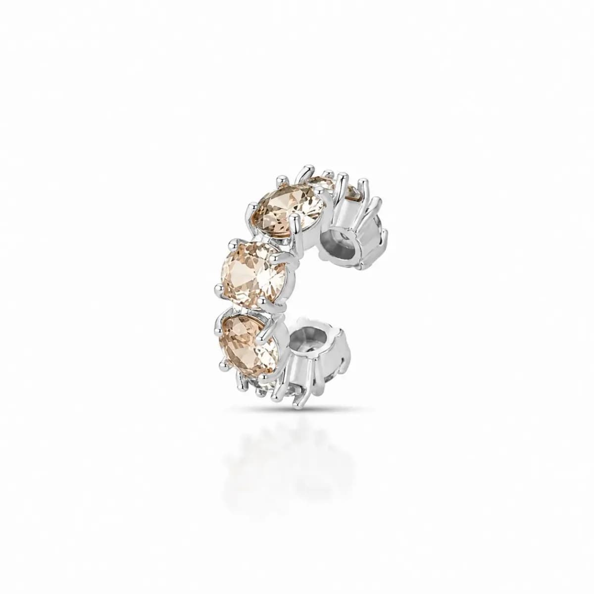 PIERCING CRAVEJADO RIVIERA 5 MM — Ban. Ródio Branco / Champagne
