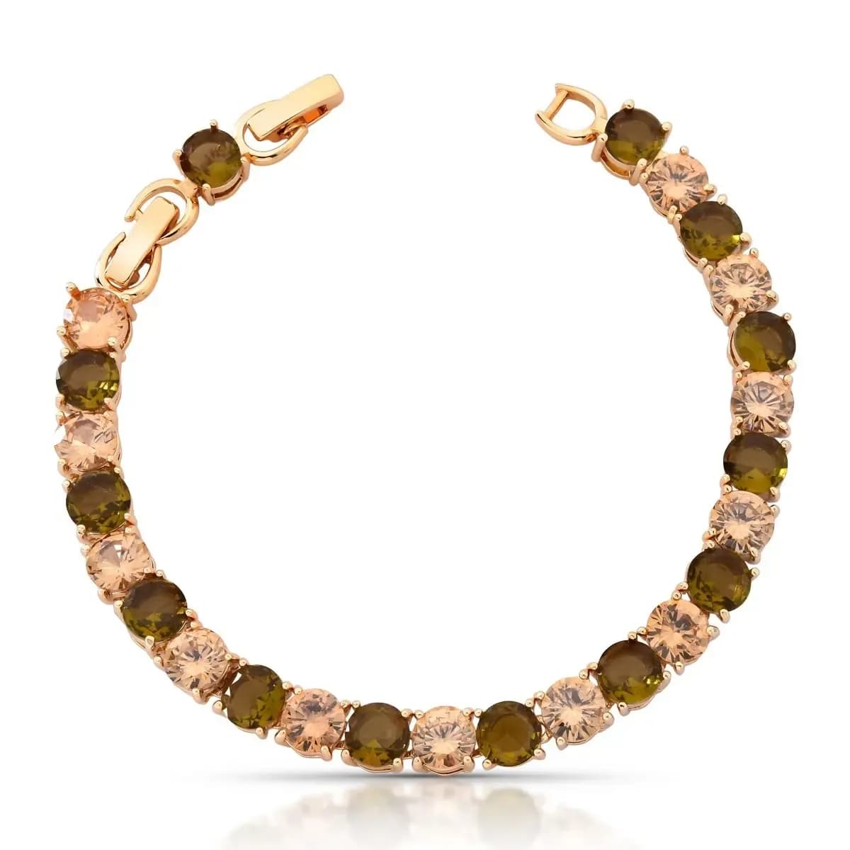 PULSEIRA RIVIERA ROUND — Ban. Dourado / 16 cm / Champanhe e verde oliva