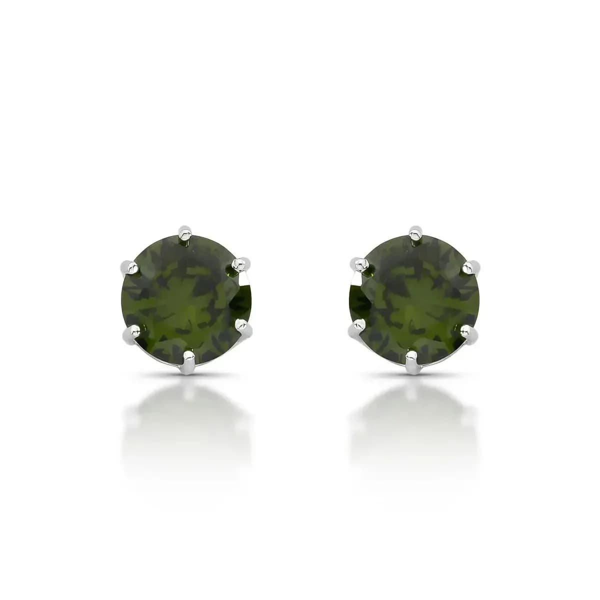 BRINCO PONTO DE LUZ 11MM CRAVAÇÃO SEIS GARRAS — Ban. Ródio Branco / 11 mm / Verde oliva