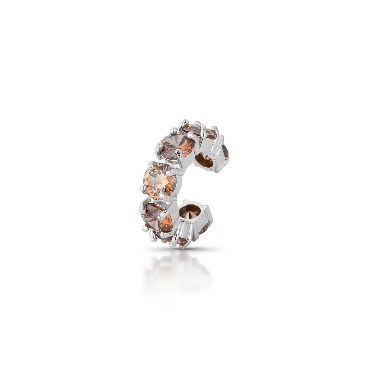PIERCING CRAVEJADO RIVIERA 5 MM — Ban. Ródio Branco / Mocha Mousse