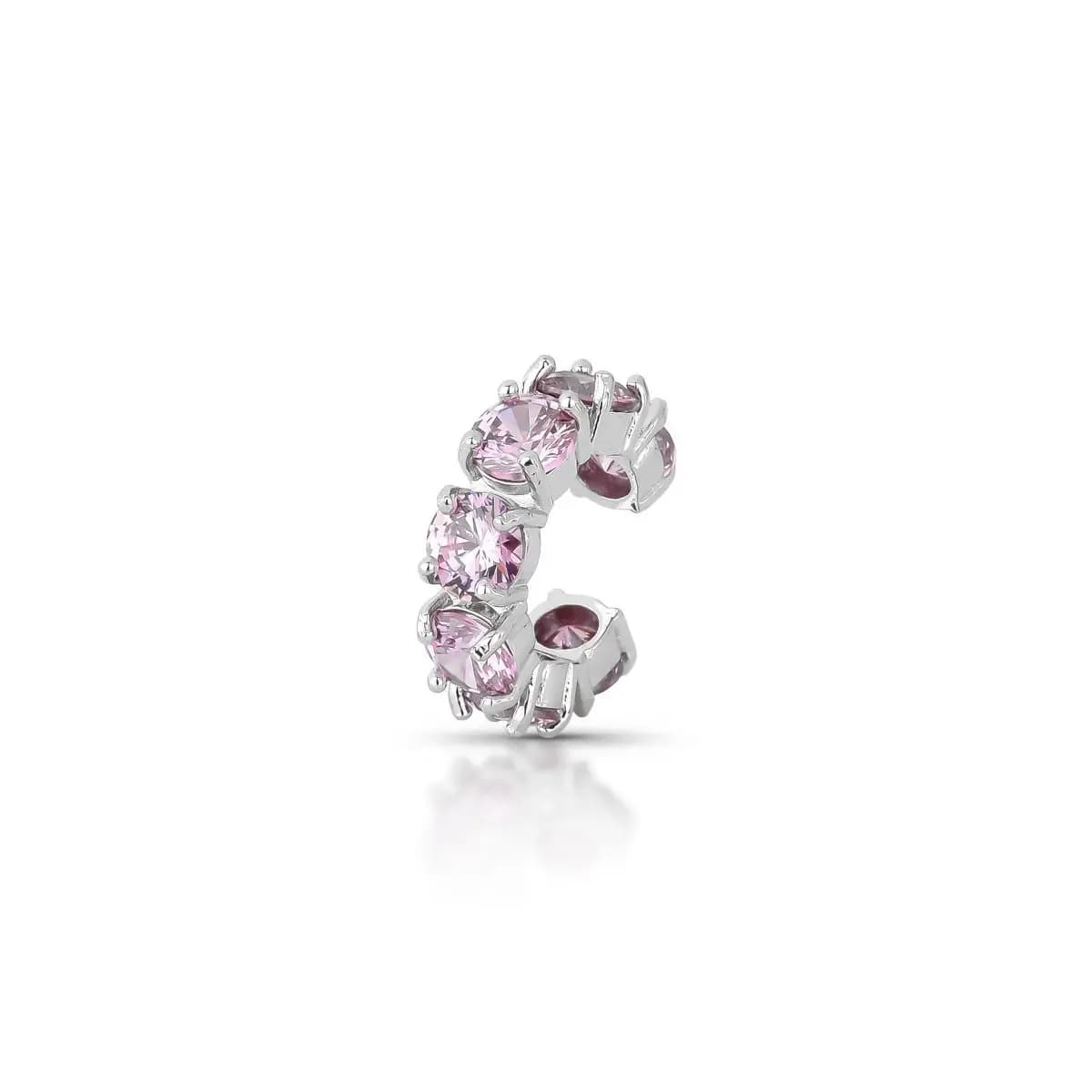 PIERCING CRAVEJADO RIVIERA 5 MM — Ban. Ródio Branco / Rhodolite
