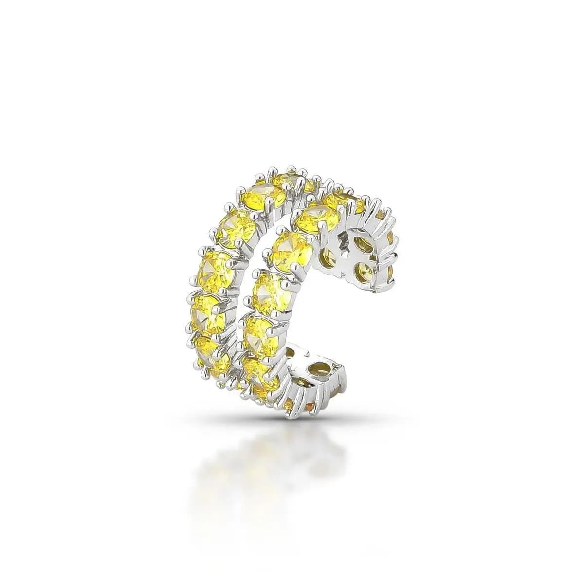 PIERCING FAKE DUO LUX — Ban. Ródio Branco / Amarelo