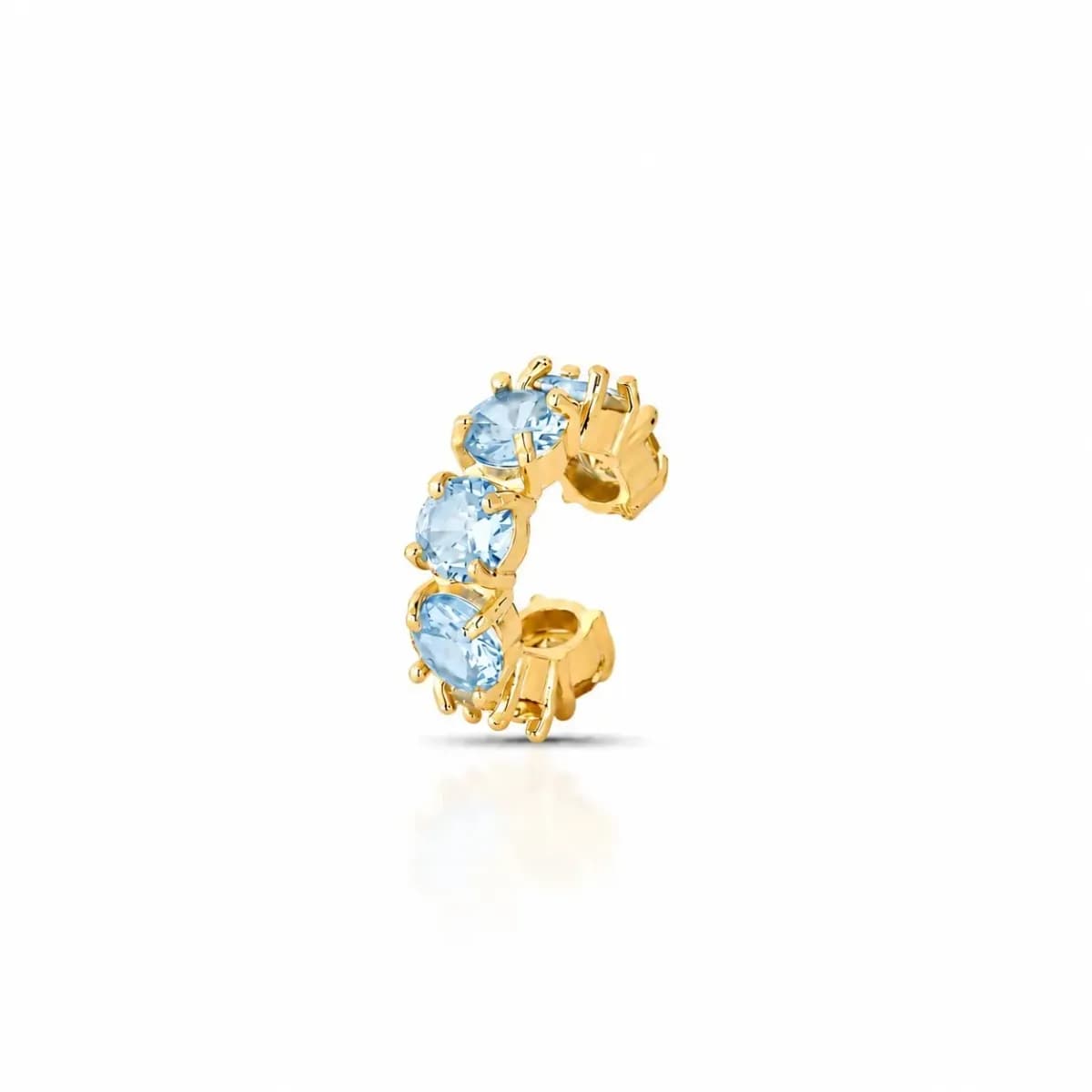 PIERCING CRAVEJADO RIVIERA 5 MM — Ban. Dourado / Azul claro