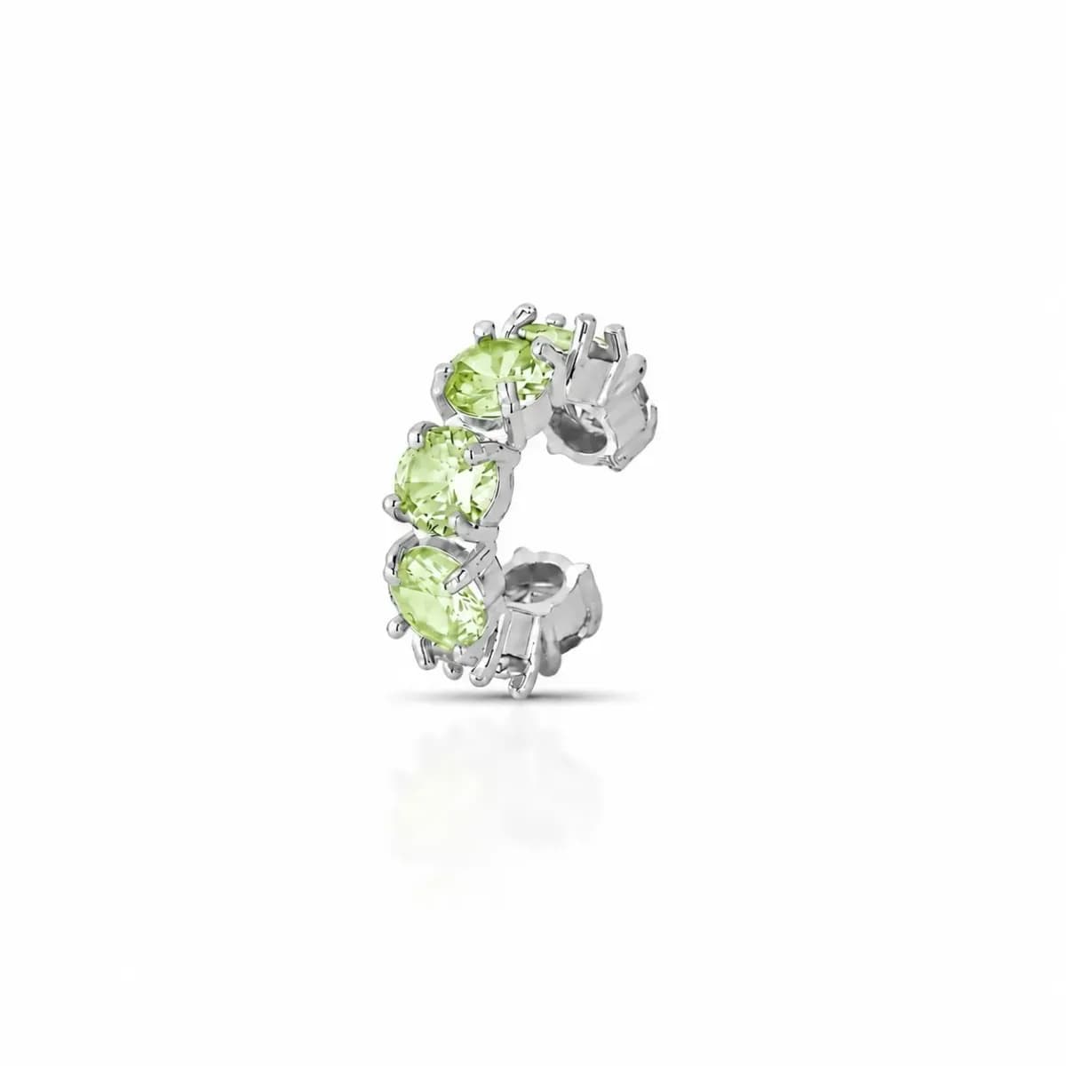 PIERCING CRAVEJADO RIVIERA 5 MM — Ban. Ródio Branco / Verde claro