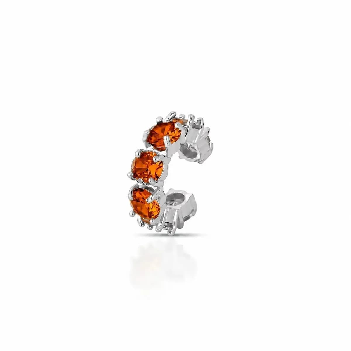 PIERCING CRAVEJADO RIVIERA 5 MM — Ban. Ródio Branco / Laranja Aperol