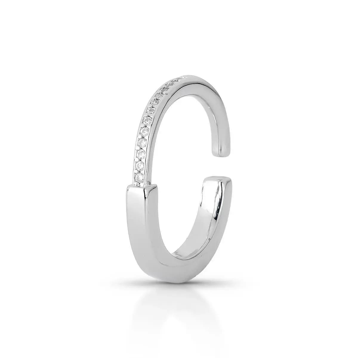 ANEL LOCK CRAVEJADO COM ZIRCÔNIAS - AJUSTÁVEL