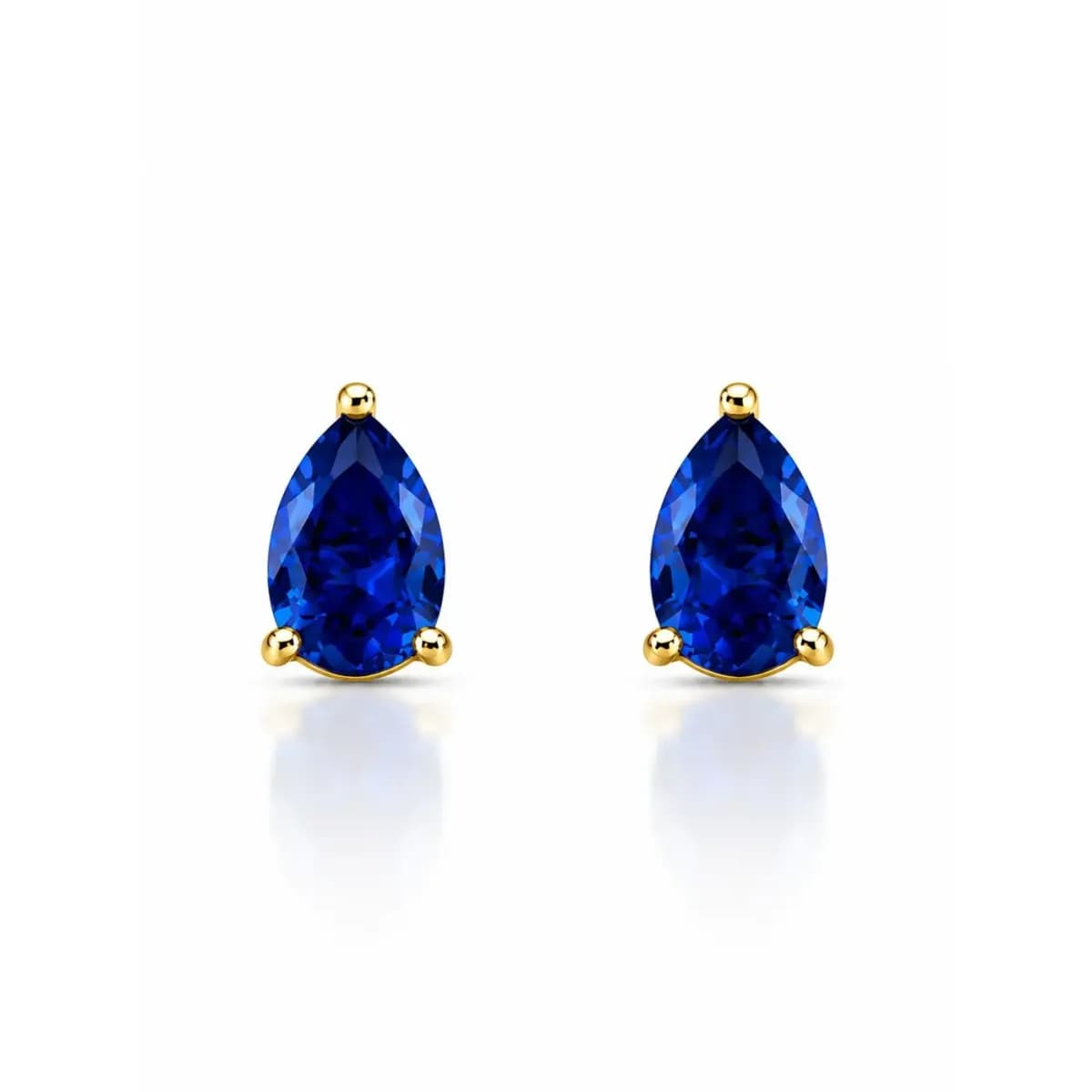 BRINCO GEMA GOTA MÉDIA — Ban. Dourado / Azul Royal