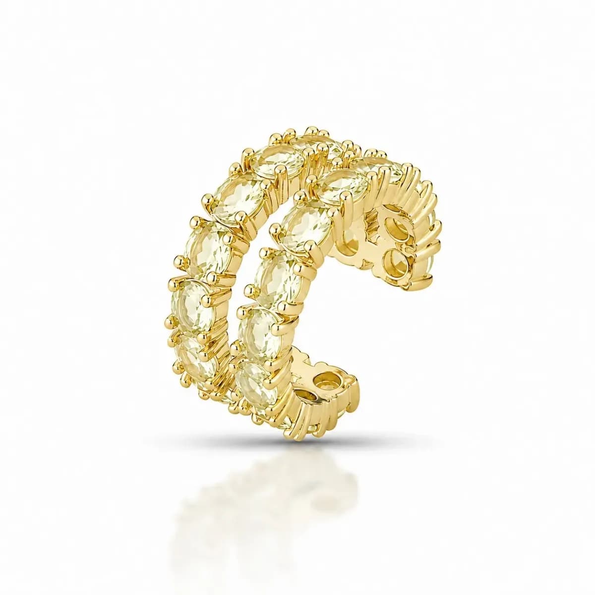 Piercing Fake Duo Lux com Dupla Fileira de Zircônias — Ban. Dourado / Yellow Fancy